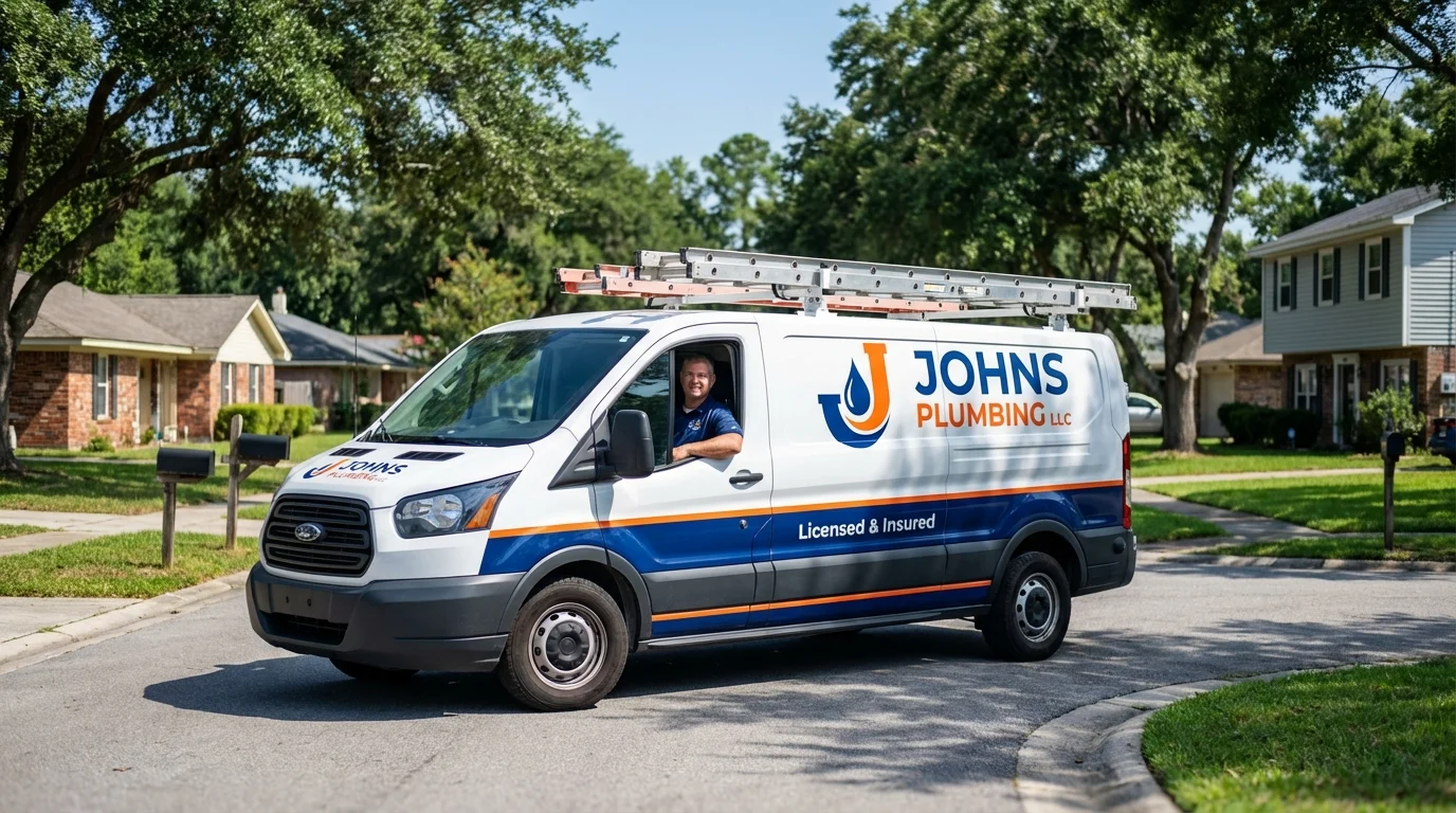 Johns Plumbing LLC service van in Saint Paris, OH