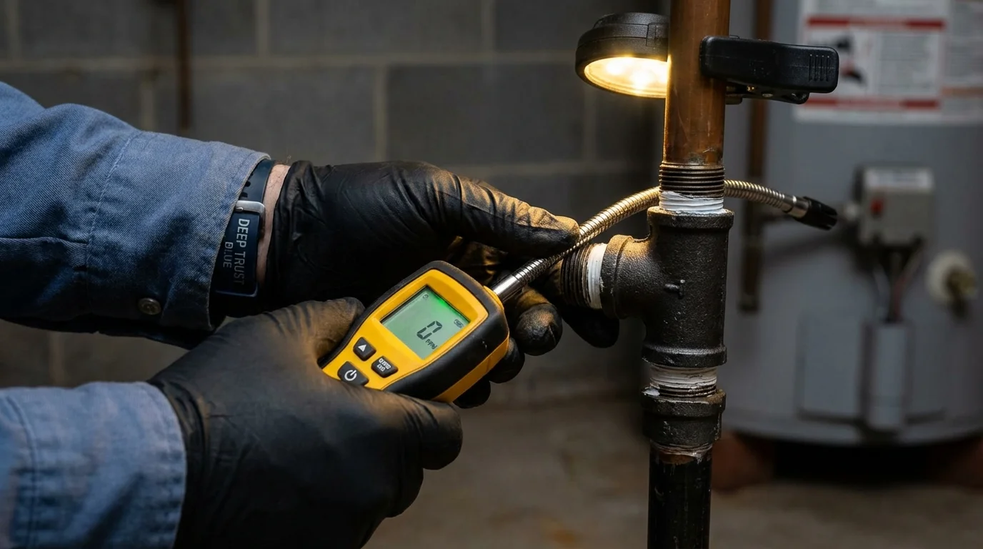 Gas leak detection with electronic sniffer by Johns Plumbing LLC in Saint Paris